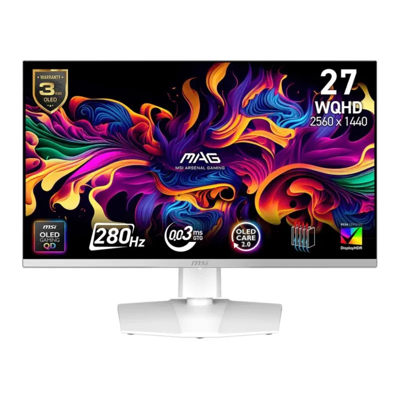 Monitor-MSI-26.5 -2560 x 1440 pixels-Wide Quad HD-Native aspect ratio 16:9-QD-OLED-Flat-MAG272QPWQD-OLEDX28
