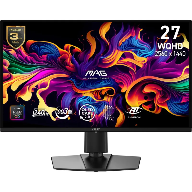 Monitor-MSI-26.5 -2560 x 1440 pixels-Wide Quad HD-Native aspect ratio 16:9-QD-OLED-Flat-MAG274QPQD-OLEDX24