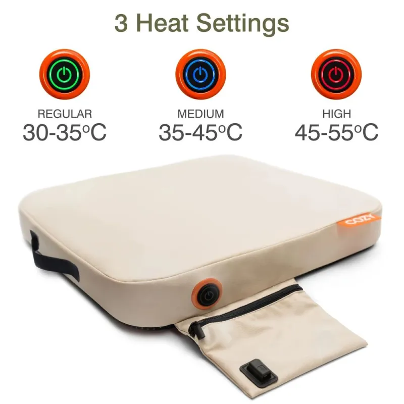 Bodi-Tek COZY Cordless Heated Seat Pad 39 x 44cm, Beige