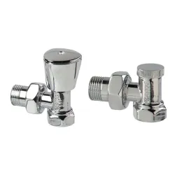 Set of chromed toweldryer valves 1-2