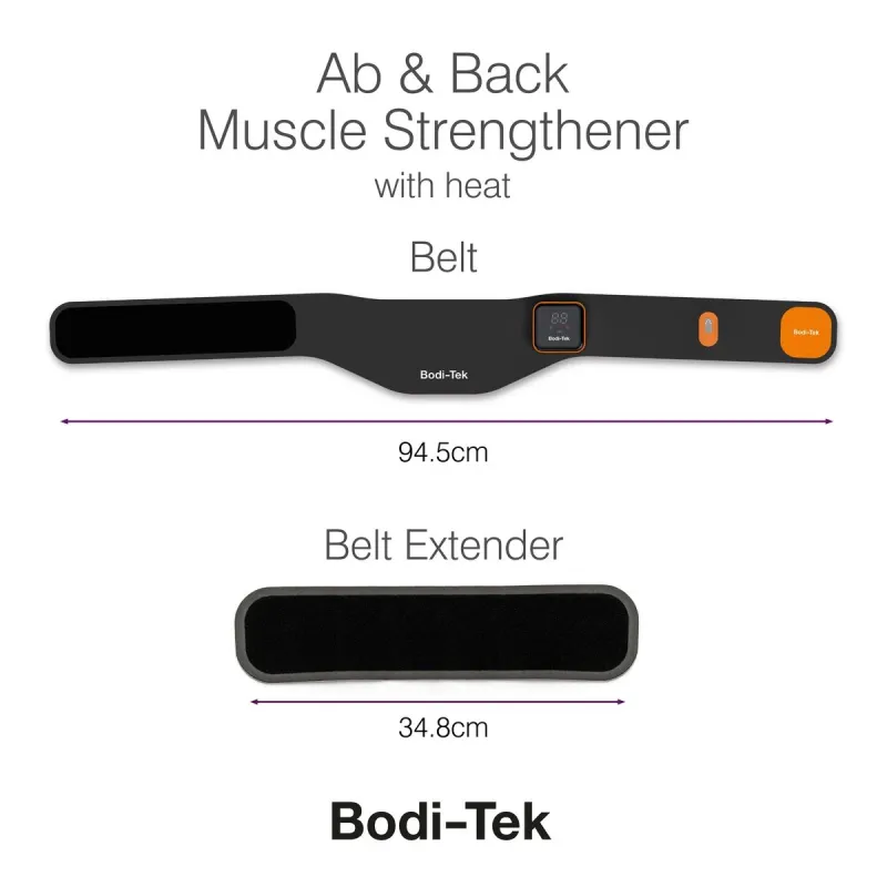 Bodi-Tek Ab & Back Muscle Strengthener With Heat, Black-Orange