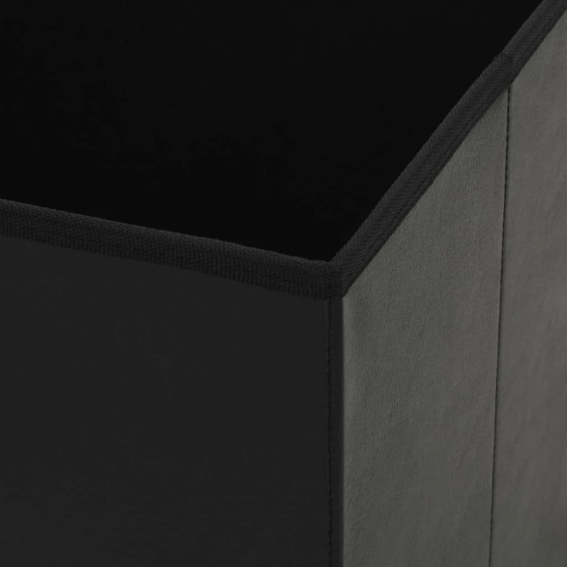 vidaXL soli ar uzglabāšanas nodalījumu, 2 gab., melna mākslīgā āda