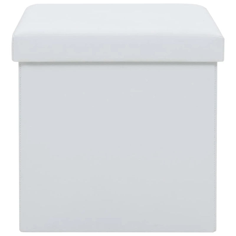 vidaXL soli ar uzglabāšanas nodalījumu, 2 gab., balta mākslīgā āda