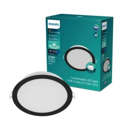 Iebūvēts gaismeklis Philips LED. 5.5W. 4000K. DIA9. melns