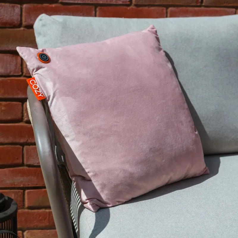 Bodi-Tek COZY Una Heated Comfort Cushion 45 x 45cm, Light Pink Velvet
