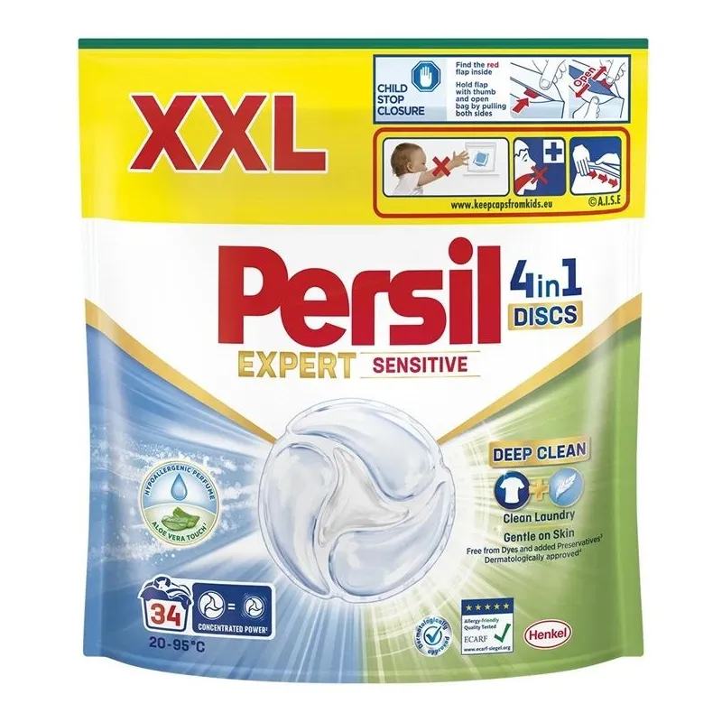 Kapsulas mazgāšanai Persil Discs Sensitive. 34 gab.