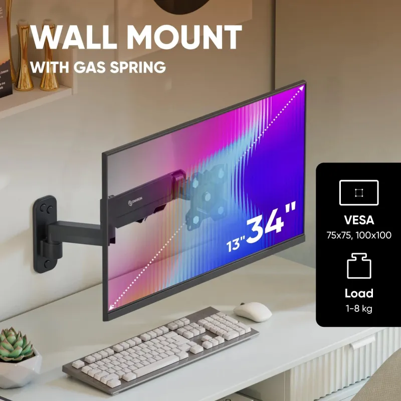 Monitor acc wall mount 13-34-black g150-b onkron