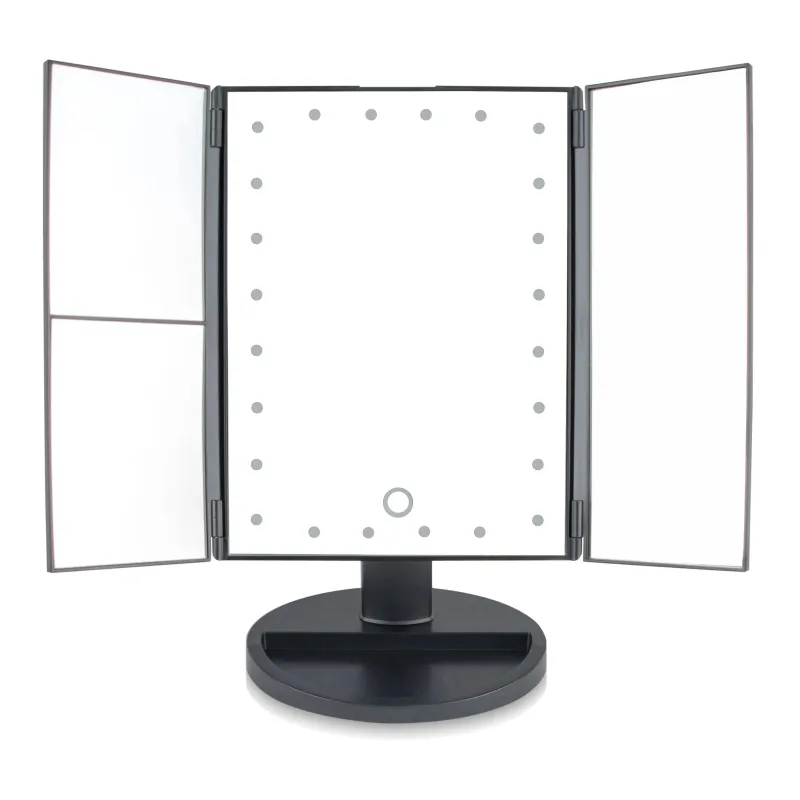 Rio 24 LED Touch Dimmable Makeup Mirror, Black