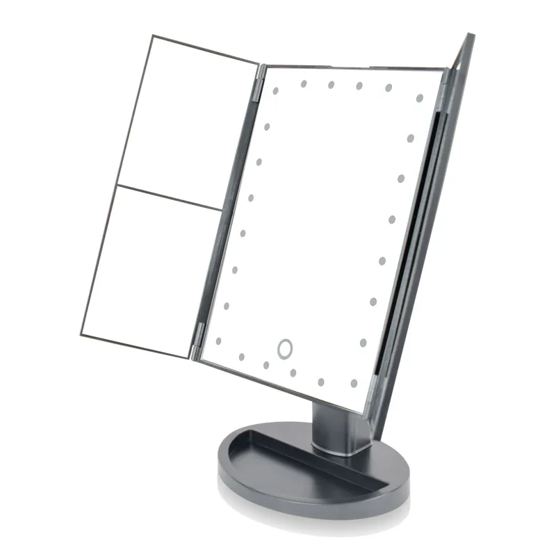 Rio 24 LED Touch Dimmable Makeup Mirror, Black