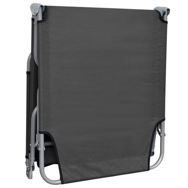 vidaXL sauļošanās zvilnis ar regulējamu atzveltni, saliekams, pelēks