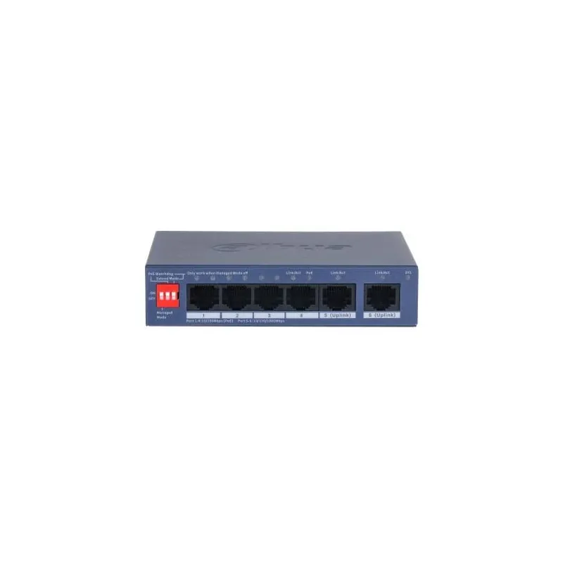 Switch-DAHUA-CS4006-4ET2GT-36-Switch type Managed-Switch layer L2-Form factor Desktop-Wall-Mounting-6xRJ-45 ports-RJ-45 Ports