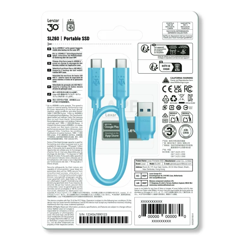 Ssd usb3.2 512gb ext.-lsl260x512g-bnxng lexar