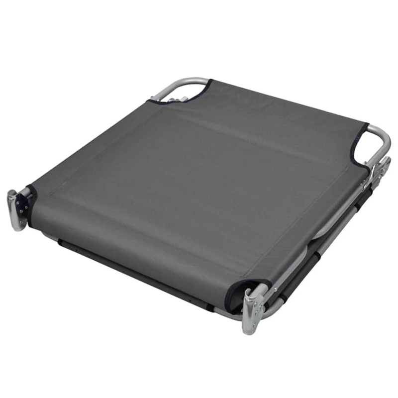 vidaXL sauļošanās zvilnis, regulējama atzveltne, saliekams, pelēks