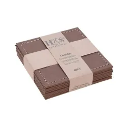 Coaster pu 4pcs 10x10cm 3ass
