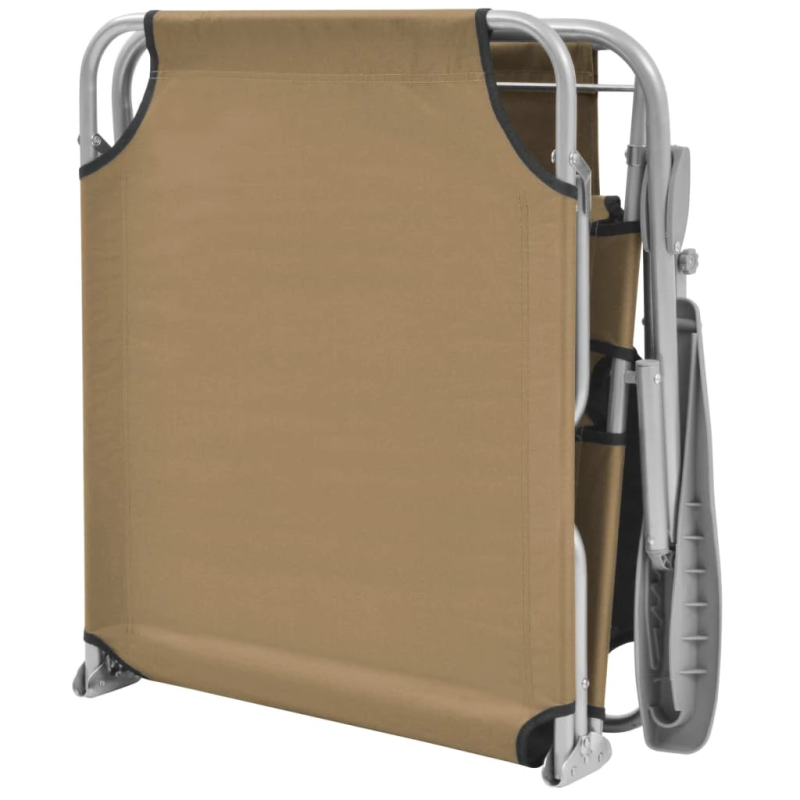 vidaXL saliekams sauļošanās zvilnis ar jumtiņu, tērauds, pelēkbrūns