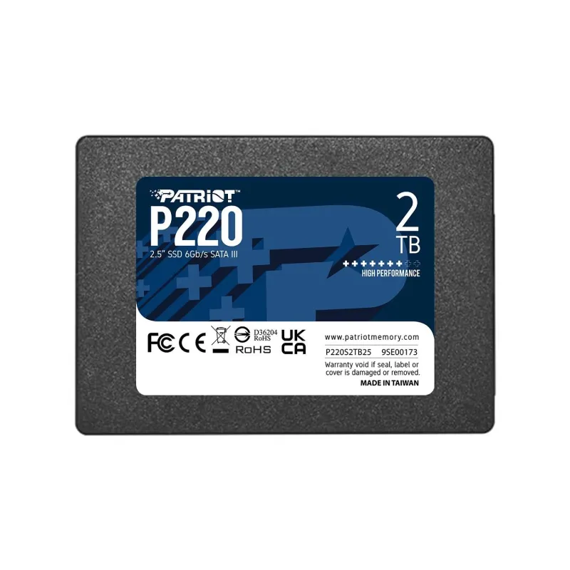 SSD-PATRIOT-P220-2TB-SATA-Write speed 500 MBytes-sec-Read speed 550 MBytes-sec-2,5-TBW 960 TB-P220S2TB25