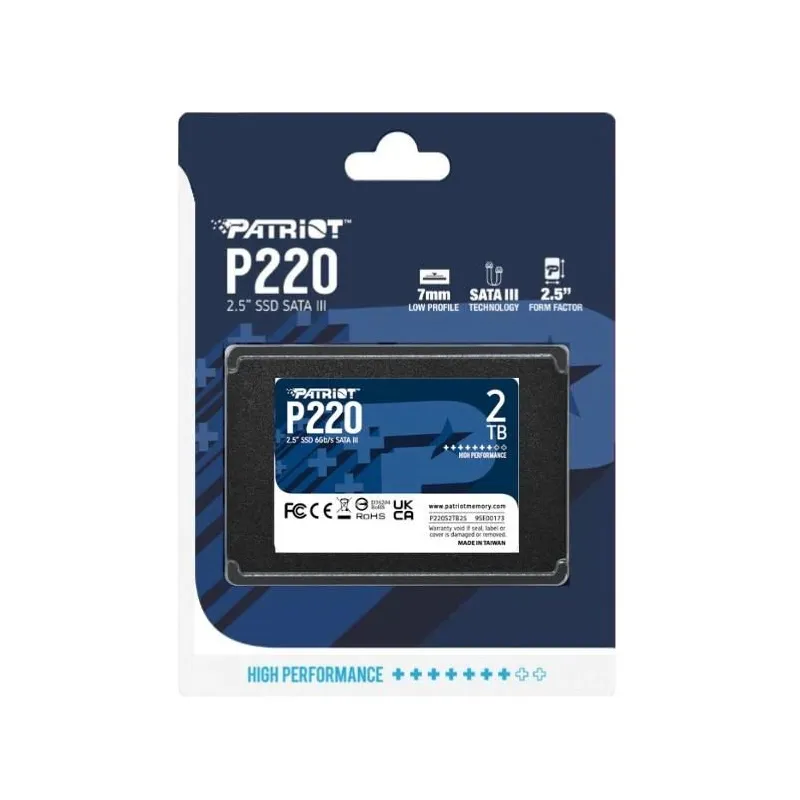 SSD-PATRIOT-P220-2TB-SATA-Write speed 500 MBytes-sec-Read speed 550 MBytes-sec-2,5-TBW 960 TB-P220S2TB25