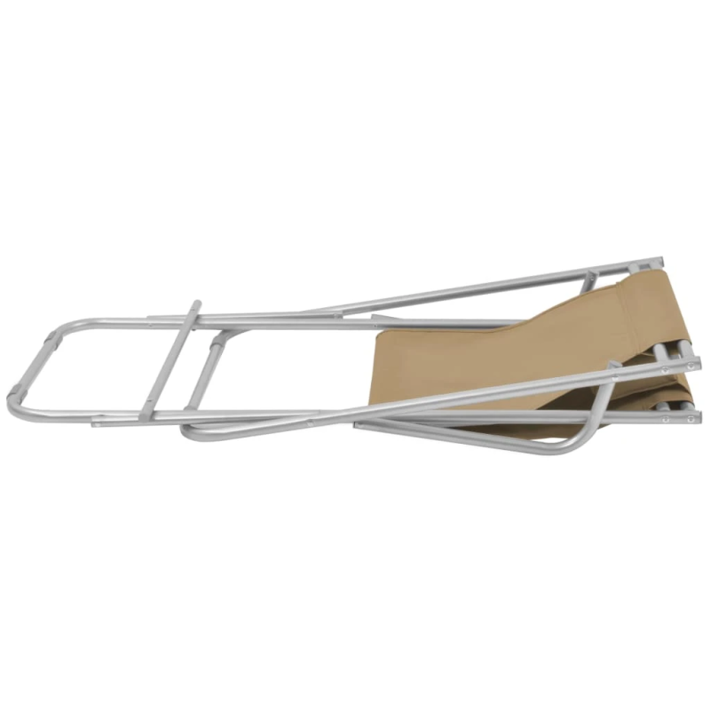 vidaXL atgāžami pludmales krēsli, 2 gab., tērauds, pelēkbrūni