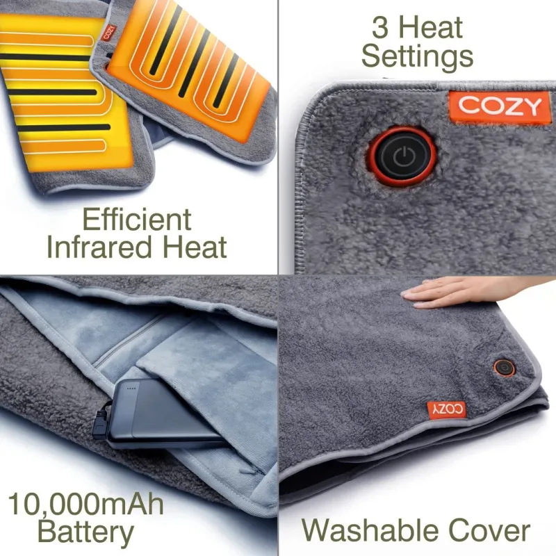 Bodi-Tek COZY Heated Throw, Grey