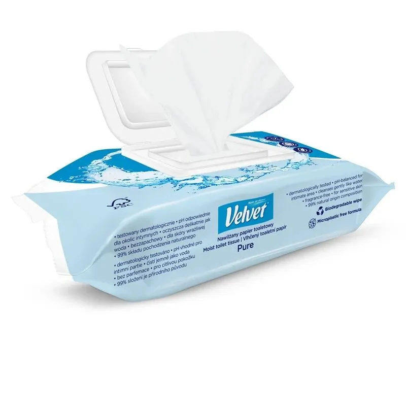 Tualetes papīrs mitrais velvet pur 48gab