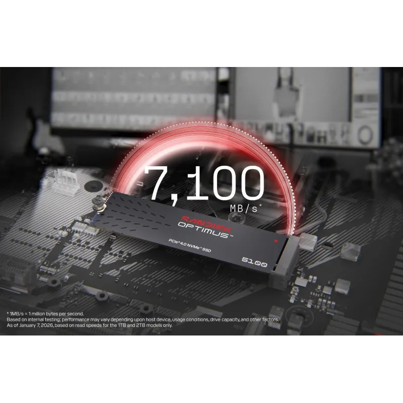 SSD-SANDISK-600xTBW rating-MTBF 1750000 h-Read speed 7100 MB-s-Write speed 6700 MB-s-NVMe Yes-PCI Express 4.0-M.2-1000