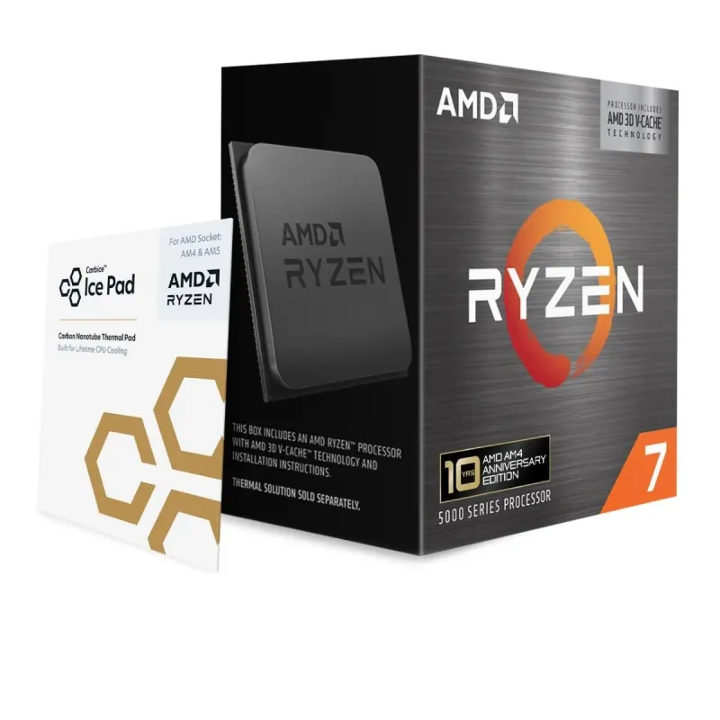 CPU-AMD-AMD RyzenT 7-5800X3D- 3.4 GHz-8xCores-Cache 96 MB-Socket Socket AM4-TDP 105 W-Box-100-100000651POF