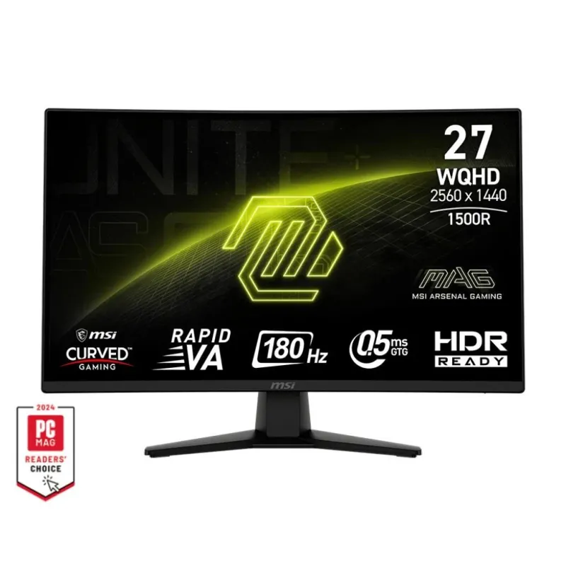 LCD Monitor-MSI-27 -2560 x 1440 pixels-Wide Quad HD-Native aspect ratio 16:9-Curved-MAG274CQF