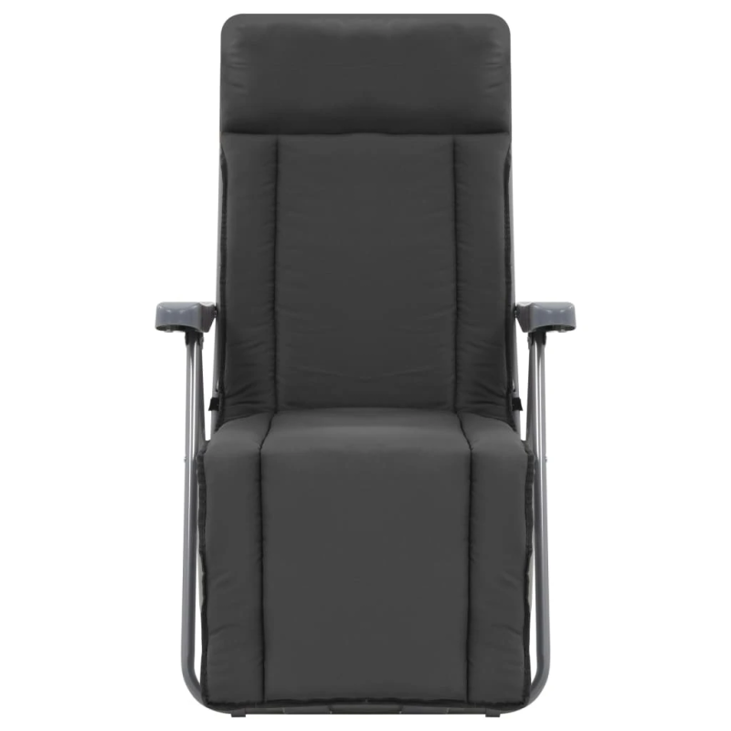 vidaXL saliekami dārza krēsli ar matračiem, 2 gab., pelēki