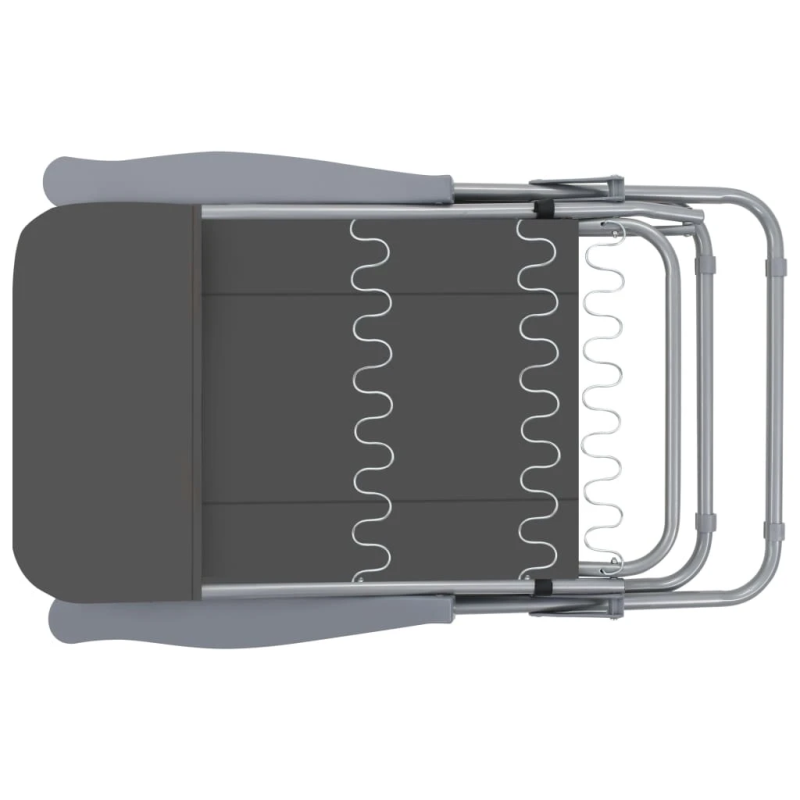 vidaXL saliekami dārza krēsli ar matračiem, 2 gab., pelēki