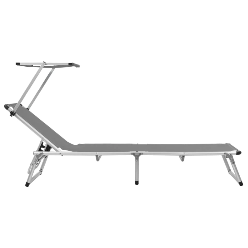 vidaXL saliekams sauļošanās zvilnis ar jumtiņu, alumīnijs, tekstilēns