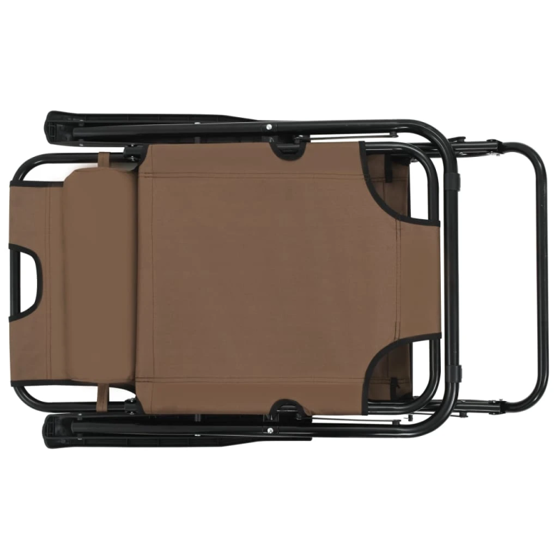 vidaXL sauļošanās krēsli, 2 gab., ar kāju balstu, tērauds, brūni