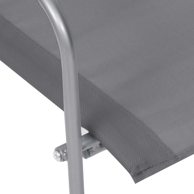 vidaXL 4-daļīgs dārza mēbeļu komplekts, audums un tērauds, pelēks