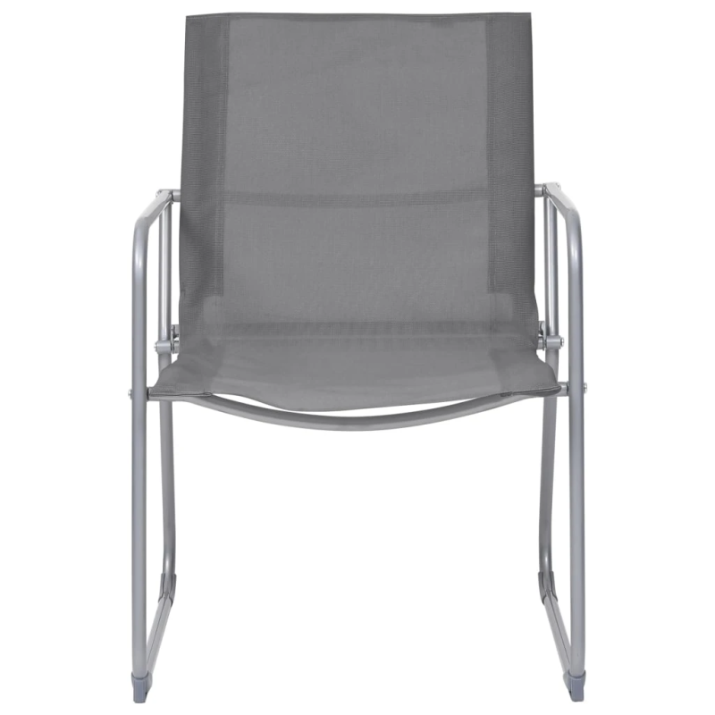 vidaXL 4-daļīgs dārza mēbeļu komplekts, audums un tērauds, pelēks