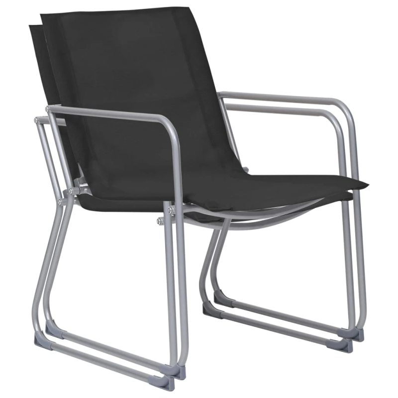 vidaXL 4-daļīgs dārza mēbeļu komplekts, audums un tērauds, melns