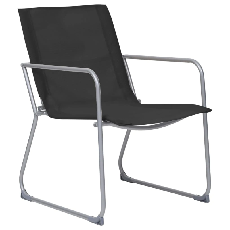 vidaXL 4-daļīgs dārza mēbeļu komplekts, audums un tērauds, melns