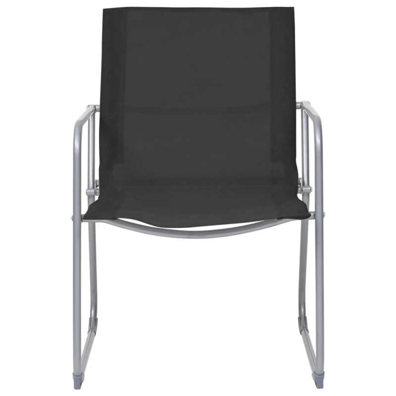 vidaXL 4-daļīgs dārza mēbeļu komplekts, audums un tērauds, melns