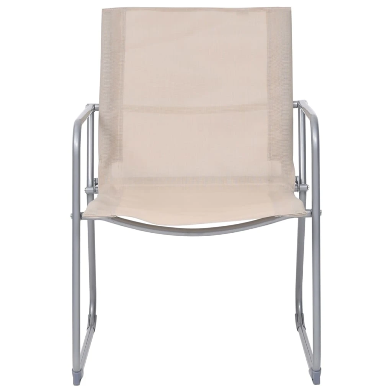 vidaXL 4-daļīgs dārza mēbeļu komplekts, audums un tērauds, krēmkrāsa