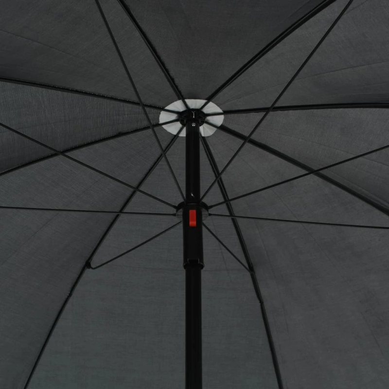 vidaXL Dvivietė sodo sofa su pagalv. ir skėčiu, rudos sp., poliratanas