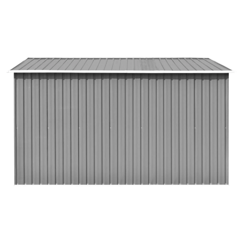 vidaXL dārza šķūnis, 257x298x178 cm, pelēks metāls