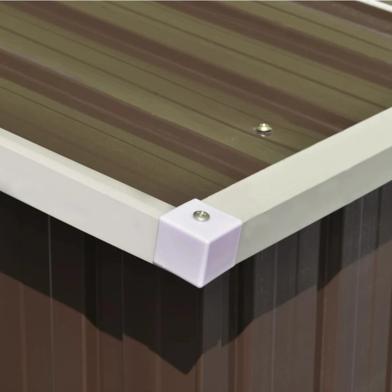 vidaXL dārza šķūnis, 257x298x178 cm, brūns metāls