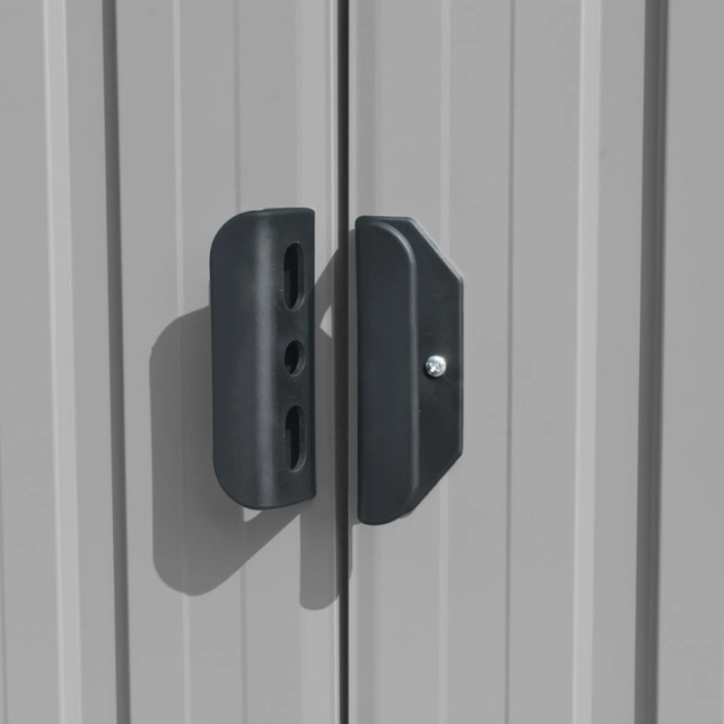 vidaXL dārza šķūnis, 257x392x181 cm, pelēks metāls