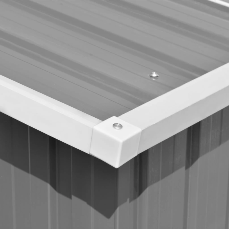 vidaXL dārza šķūnis, 257x392x181 cm, pelēks metāls