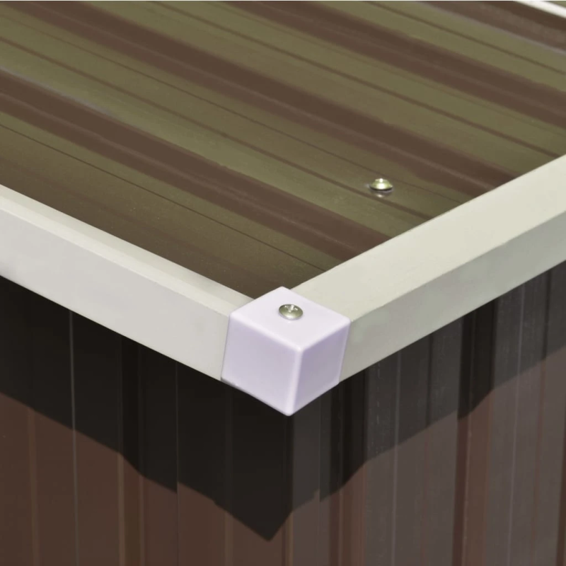 vidaXL dārza šķūnis, 257x392x181 cm, brūns metāls