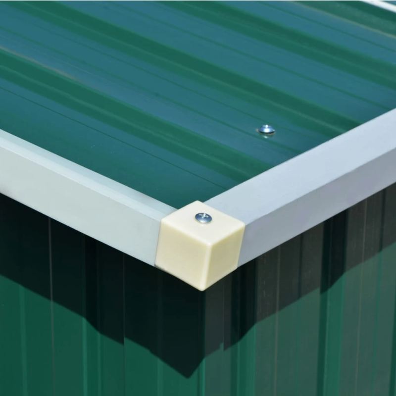 vidaXL dārza šķūnis, 257x489x181 cm, zaļš metāls