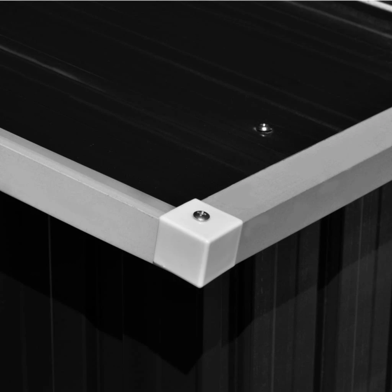 vidaXL dārza šķūnis, 257x489x181 cm, antracītpelēks metāls