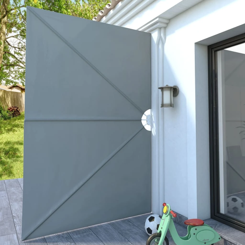 vidaXL saliekama terases sānu markīze, pelēka, 300x200 cm