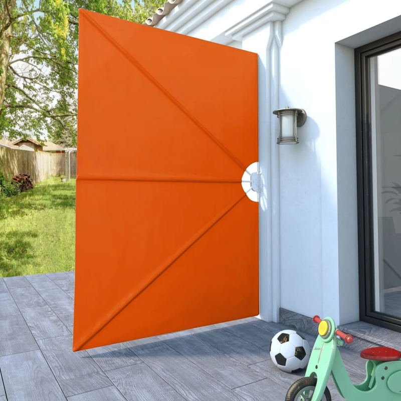 vidaXL saliekama terases sānu markīze, sarkanbrūna, 240x160 cm