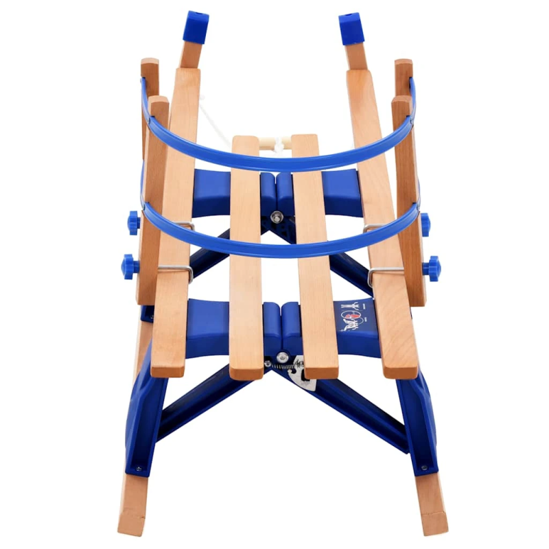 vidaXL bērnu sniega ragavas, koks, 119 cm, salokāmas