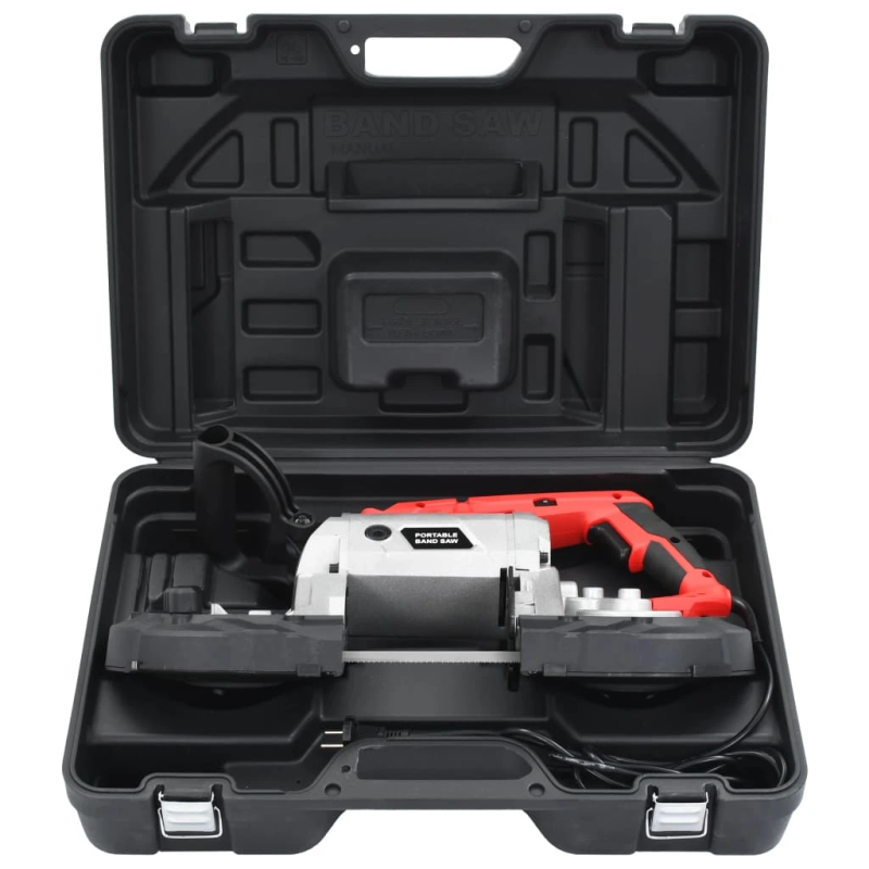 vidaXL lentzāģis ar pamatni un pārnēsājamu tērauda kasti