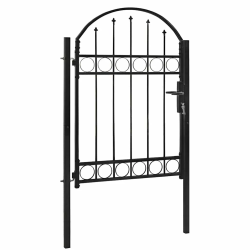 vidaXL žoga vārti ar arkveida augšdaļu, tērauds, 104x125 cm, melni